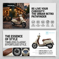 Scooter à essence monocylindre 125 cm³ 4 temps refroidi par air, EFI EURO 5, freins CBS, démarrage sans clé, réservoir de carburant de 8 L, vitesse maximale de 80 km/h
