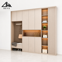 Meuble à chaussures modulaire moderne pour entrée avec miroir intégré et éclairage LED intelligent, armoire de couloir grande capacité et peu encombrante