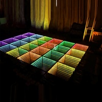 Sans fil En Verre Trempé Dubaï 3D Miroir Infini Led Piste De Danse Légère