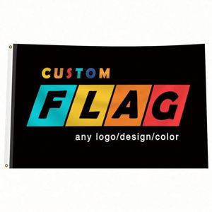 Banderas Personalizadas Coloridas de Poliéster 100D de 3x5 pies, Venta al por Mayor de Fábrica, Colores Vivos, para Uso en Interiores y Exteriores - Product Image 1