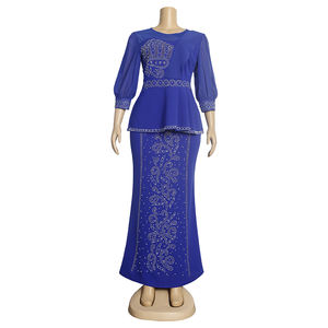 H & D-<span class=keywords><strong>Haut</strong></span> africain <span class=keywords><strong>et</strong></span> <span class=keywords><strong>jupe</strong></span> grande taille pour femme, ensemble 2 pièces, tenues d'été pour robe de mariée - Product Image 5