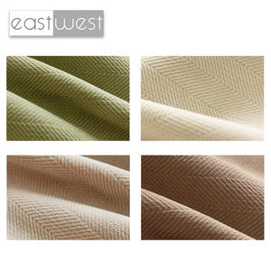 Doğu batı fabrika kaynağı çizgili tasarım katı stil yumuşak 90% karartma yeşil şönil perde kumaşı ses yalıtımı ile - Product Image 2