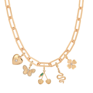 Collar de Moda Personalizado Gemnel, DIY con Letras de Mariposa, Perlas, Dijes de <span class=keywords><strong>Amor</strong></span>, Lazo, Libélula, Corazón, Joyería Resistente al Deslustre - Product Image 1