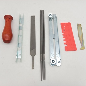 Kit d'affûtage de tronçonneuse à manche en bois, acier T12, jauge de profondeur de 6 pouces, jauge de vérification rapide, ensemble d'affûtage des dents de scie, <span class=keywords><strong>lime</strong></span> <span class=keywords><strong>plate</strong></span> - Product Image 1