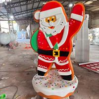Maßgefertigter Fiberglas-Lebkuchenmann Weihnachtsmann-Ornament Wasserdicht UV-Beständig Feiertagsgartendekoration Outdoor-Weihnachtsdekoration