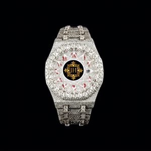 JUSTHIRA Luxury Diamond Men's <b>Watch</b> Stainless Steel Polygon <b>Case</b> Analog Quartz Band Fashion Hip Hop Jewelry - Product Image 1