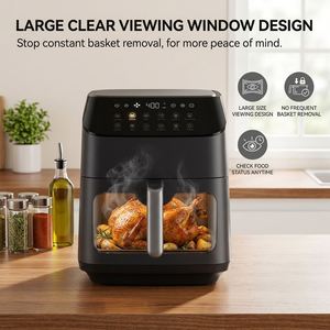 Friteuse à air intelligente WiFi avec fenêtre visible, écran tactile numérique 6L, panier antiadhésif, 12 menus prédéfinis, cuisson saine sans huile - Product Image 3