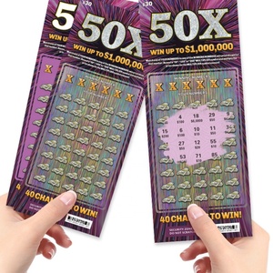 Loterie à gratter en gros personnalisée, double prix, style jeu, impression numérique, numéros de loto à gratter - Product Image 1