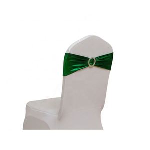 2024 Bandes de chaise en polyester et spandex avec boucle, vertes, de luxe, pour mariages, fêtes et événements - Product Image 1