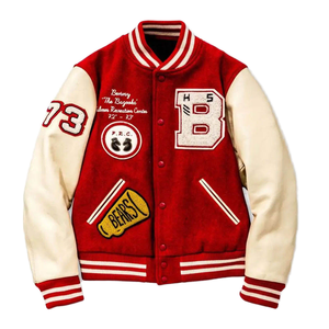 Stylish Letterman Varsity <b>Jacket</b> for <b>Men</b> High Quality Fabric Custom Design Wholesale Manufacturer Supply Contrast Color Fleece - Product Image 1