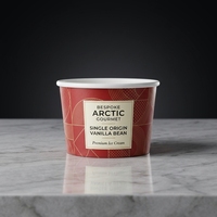 Vente en gros de bols en papier jetables écologiques personnalisés pour yaourt glacé, glace pilée, emballage de crème glacée avec couvercles et cuillères