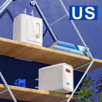 Cargador de Pared Eléctrico con Enchufe EU/US/UK, Doble USB Tipo-C PD 12W/20W de Carga Rápida para Laptop y Cámara 15/14 Pro