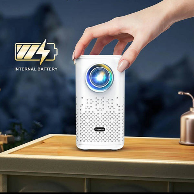 High-Definition Mini Smart Home Projector Portable and Wireless with LED Lamp New Portable Battery-powered Projector
