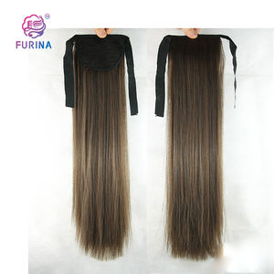 Respirant Postiche queue de cheval extensions de cheveux 260g cheveux synthétiques cravate en extension de queue de cheval pour les femmes blanches - Product Image 3