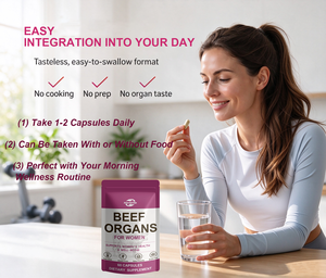OEM Private Label Grass Fed Beef Organs Capsules for Women Supports Women's Health & Well-being Non-GMO Gluten Free <b>Keto</b> - Product Image 4