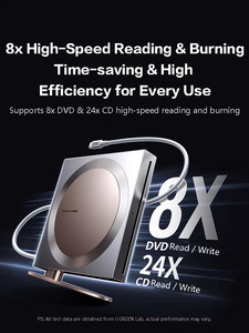 Lecteur DVD RW externe UGREEN avec fente USB 3.0 et Type-C, lecteur optique portable 8X lecture/écriture pour ordinateur portable et ordinateur de bureau - Product Image 3