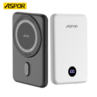 A385 pour batterie externe magnétique sans fil 10000 mAh, mince, mini, étanche, portable, charge rapide 20W, écran LCD, port Type-C, OEM