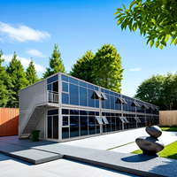 Maison préfabriquée écologique portable avec salle de bain intégrée pour bureau temporaire et dortoir, logement social urgent