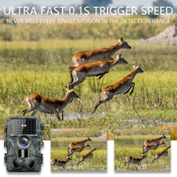 Caméra de chasse WiFi avec application, étanche IP66, 60MP, 4K CMOS, 46 LED infrarouges, vision nocturne, 6 mois d'autonomie, écran 2 pouces, pour animaux