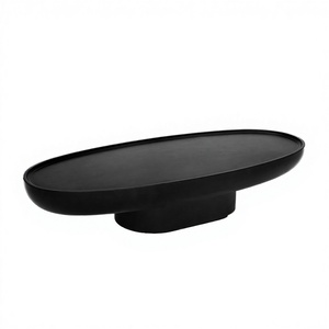 Table basse ovale en bois massif de style minimaliste moderne, multifonctionnelle, style nordique pour le salon - Product Image 2