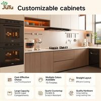 Ensemble d'armoires de cuisine en bois massif européen, meubles de rangement de qualité E1 pour projets résidentiels