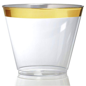 Wholesale Disposable Hard Plastic <b>Cups</b> 9 oz <b>Gold</b> for Wedding Christmas Birthday Parties - Product Image 6