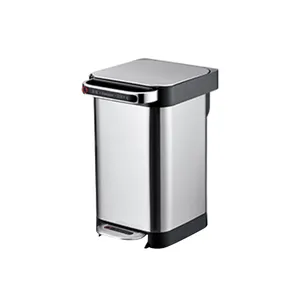 Latest Design high quality stainless steel induction square compression 20L Kitchen trash can touchless trash bin