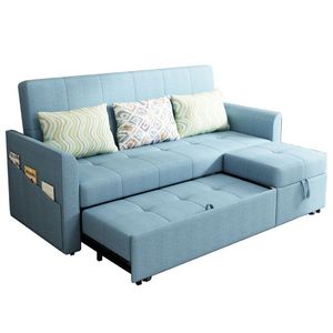 Minimalist Fabric Foldable Sofa <b>Bed</b> Pull Out Dual Purpose Multifunctional Couch For Small Household Living Room Bedroom - Product Image 2