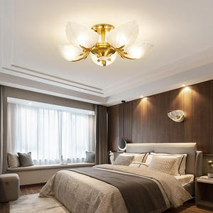 Modern Minimalist All-Copper LED <b>Ceiling</b> Light High-End Luxury American Style for <b>Bedroom</b> Study IP44 Rating - Product Image 6