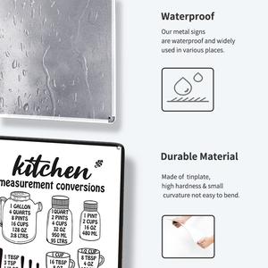 Juego de Letreros Metálicos de Conversión de Medidas de Cocina, Decoración Retro para Pared de Cocina, para Cocinar y Hornear - Product Image 6