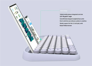 คีย์บอร์ดไร้สาย Punk Keycap 84 ปุ่ม สำหรับคอมพิวเตอร์และสำนักงาน รองรับบลูทูธ 2.4G แบบ Dual Mode พร้อมช่องเสียบโทรศัพท์ - Product Image 3