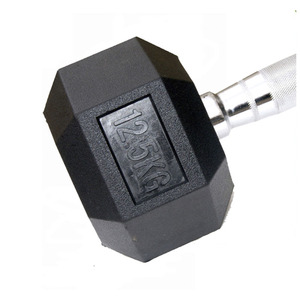 Haltères hexagonales en caoutchouc de haute qualité Gym Fitness 10kg en caoutchouc Logo personnalisé Haltères hexagonales pour l'exercice d'haltérophilie - Product Image 5