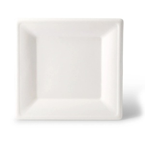 Boîtes carrées jetables en canne à sucre, écologiques et compostables, 26x26 cm, blanches, pour buffet - Product Image 4