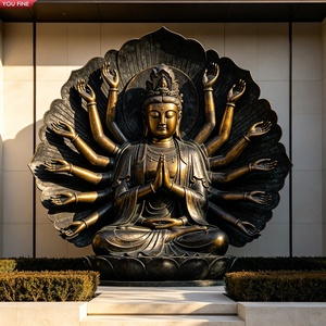 YOUFINE Statue de <span class=keywords><strong>Bouddha</strong></span> Maitreya en Bronze Coulé, <span class=keywords><strong>Bouddha</strong></span> Joyeux aux Oreilles Généreuses, Sculpture Artistique pour Ornement de Zone Artistique de Parc Industriel Créatif - Product Image 6