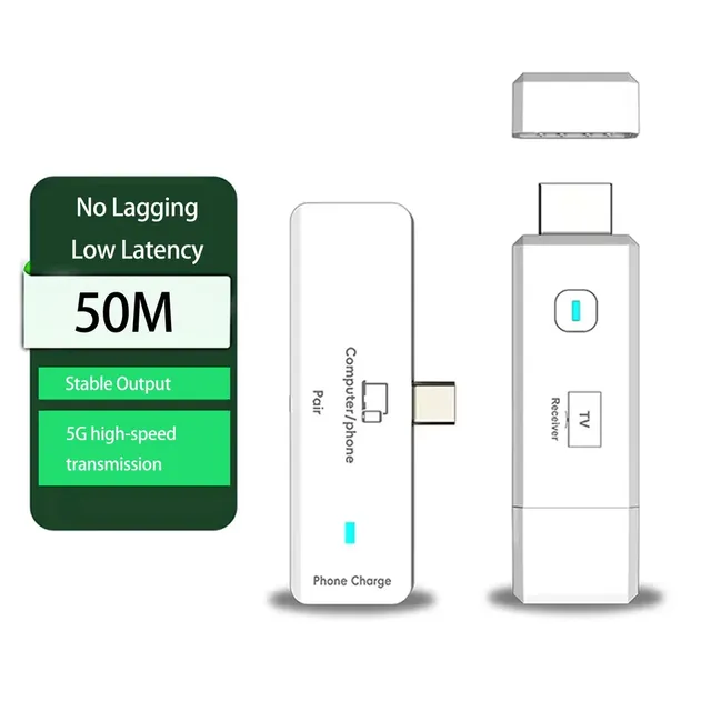 5.8G 1080P Wireless for Video Audio Type-c to HDMI Transmitter Receiver Extender 50M WiFi Display Dongle For Phone Projector PC