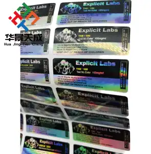 Custom Mini Steroide Vial Labels Printing Manufactures Injection Pharmaceuticals 10ml Stickers