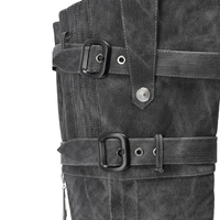 Bottines tendance pour femmes, nouveau design en denim, talon épais, au-dessus du genou, bottines personnalisées pour femmes