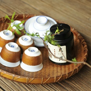 Handmade <b>Bamboo</b> Woven Basket Round Food Storage <b>Container</b> For Kitchen Fruit Plate Snack Organizer Natural Craft Gift - Product Image 4