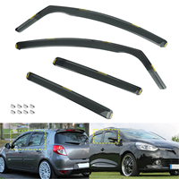 4 pièces de déflecteurs de vent adhésifs intégrés, pare-soleil et pare-pluie teintés pour Renault Clio MK4 5 portes 2012-2019