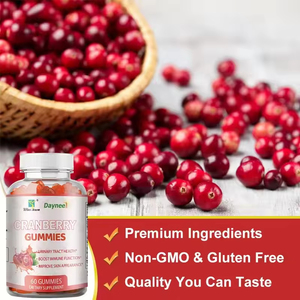 Bonbons gélifiés à la canneberge bio 100% véganes et à base de plantes, enrichis en biotine et vitamines, pour stimuler le système immunitaire et améliorer l'apparence de la peau - Product Image 2