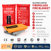Couverture ignifuge en tissu de fibre de verre enduit de silicone de qualité industrielle 1*1M, certifiée SGS & TUV