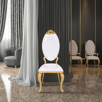 Chaise de banquet en métal à dossier haut de luxe du fabricant Chaise de salle à manger en acier inoxydable pour restaurant hôtel fêtes en plein air bar parcs