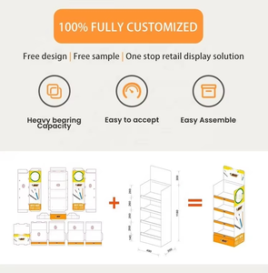 Customizable Supermarket Foldable Retail Cardboard <b>Display</b> <b>Unit</b> Paper Floor Stand for Cosmetic Beauty Skin Care Make up Products - Product Image 4