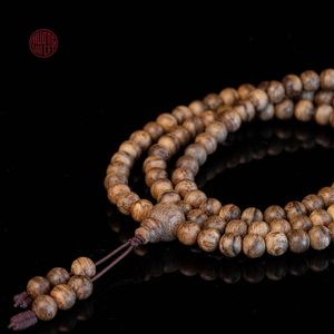 Pulsera Premium de Agarwood Natural con 108 Cuentas de 6mm, Fragancia de Aceite Envejecido Tipo 2, Joyería para Meditación - Product Image 1