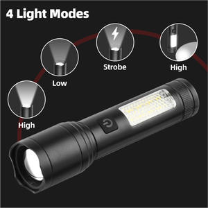 Lampe de poche LED SD326, batterie rechargeable 18650, charge de type C, lumière blanche haute puissance, mini zoom portable - Product Image 1