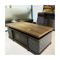 Bureau de travail en bois massif ergonomique avec grand plateau et tiroir de rangement pour bureau à domicile ou poste de travail de direction