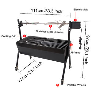 Asador de Carbón Grande para Exteriores con Recubrimiento Metálico, para Asar Cerdos, Corderos y Pollos Enteros, Estilo Oriente Medio - Product Image 2