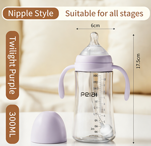 Biberon anti-colique en PP et silicone avec tétine naturelle sans BPA, à large ouverture, facile à nettoyer, motif imprimé - Product Image 4