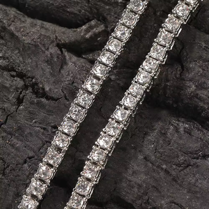 Großhandel Hip Hop-Schmuck Mode 18K Gold Silber plattiert Diamant Tenniskette Halskette für Herren Damen - Product Image 5