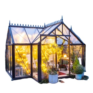 Serre de jardin en verre trempé de style Victorina avec cadre en aluminium, revêtement en poudre écologique, marque <span class=keywords><strong>Vitavia</strong></span> pour cour - Product Image 1